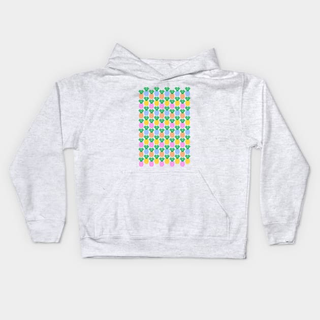 Pineapple Pattern Kids Hoodie by mailboxdisco